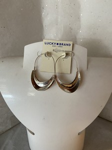 Lucky Brand Silver Tone Hoop Earrings $29 NWT READ AD! | eBay