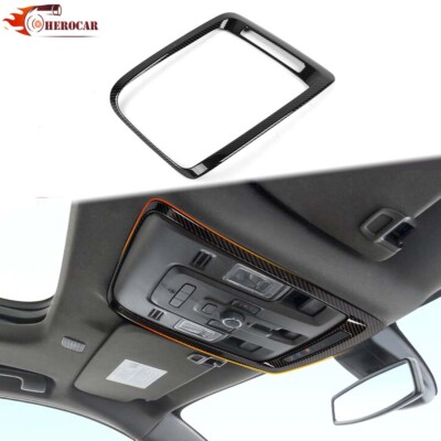 Carbon Fiber Grain Roof Reading Light Lamp Panel Trim For Chevy Suburban 2020+