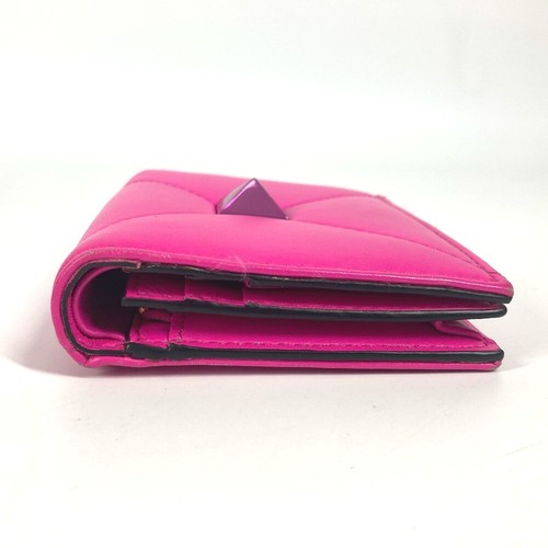 VALENTINO Studs logo Compact Wallet Folded wallet Leather pink - Bild 4 von 15