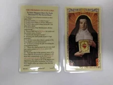Promises of our Lord to St Margaret  Laminated catholic / christian prayer card