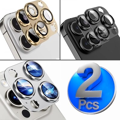 2x Kameraschutz für iPhone 16 15 14 13 12 11 Pro Max Mini Linsenschutz Metall