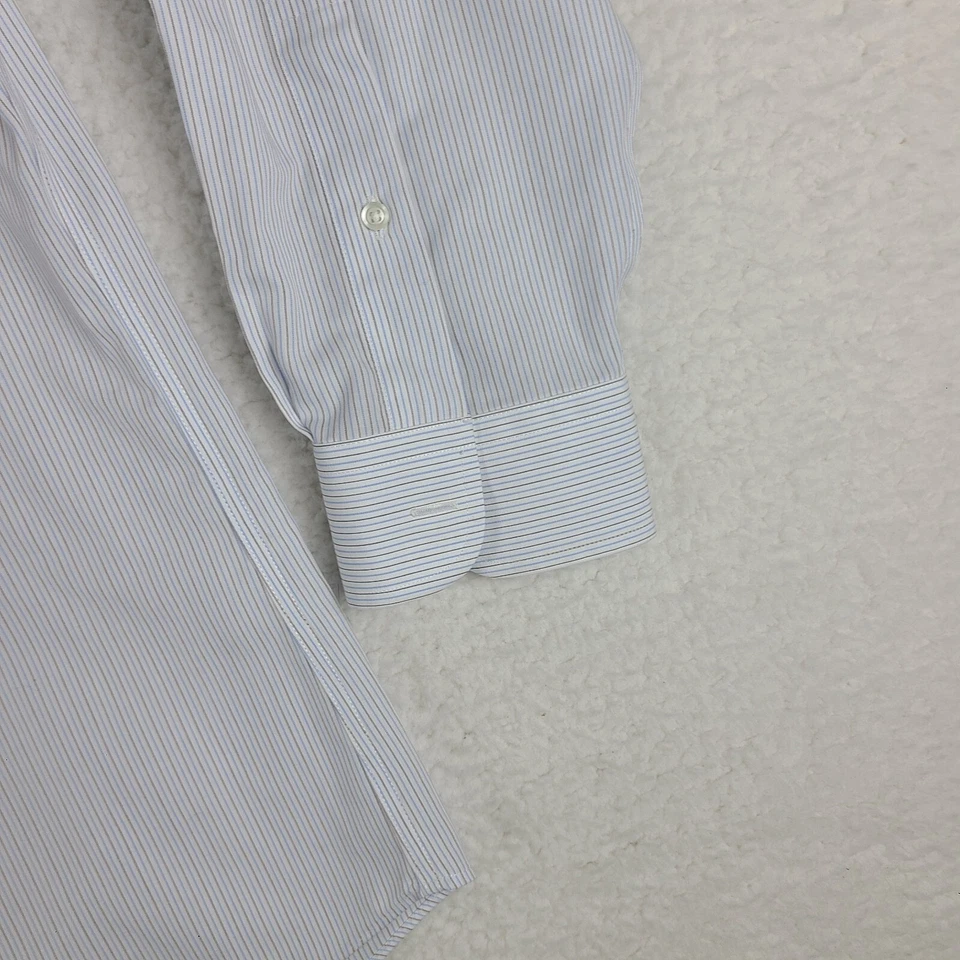 Camisa de vestir Jos A Bank Traveler para hombre 17-34 a rayas ajuste a medida abotonada Foto 2 de 4