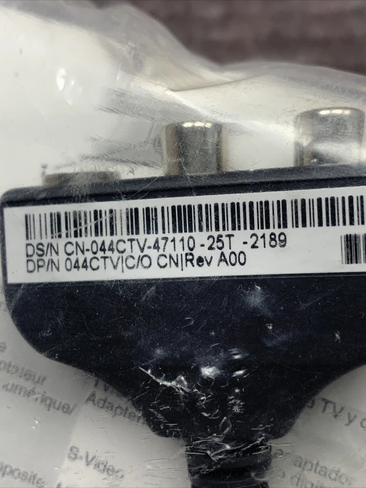 Nuevo cable compuesto de salida de TV genuino Dell 044CTV para computadora portátil S-Video Foto 3 de 4