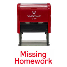 Missing Homework Teacher Self Inking Rubber Stamp