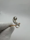 Vintage 14K 585 Women's Gold Ring Natural Diamond 3.77g Floral Design 9.75 size