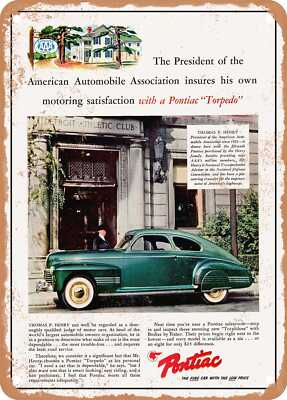 METAL SIGN - 1941 Pontiac Streamliner Torpedo Sedan Coupe