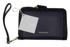 Vera Bradley Leather Grab & Go Wristlet Wallet Classic Navy Removable Strap HTF