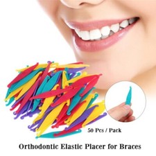 100Pcs Dental Orthodontic Elastic Placer Elastic Rubber Band Placers Mixed Color