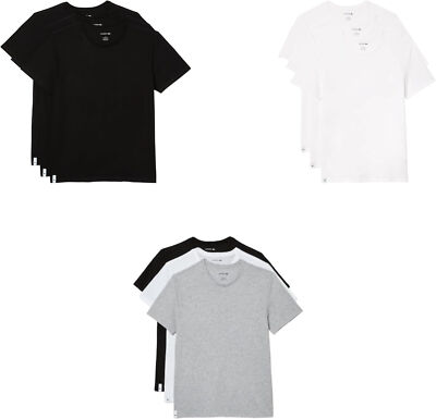 Lacoste Men's Cotton Regular Fit Crew Neck T-Shirts (3 Pack)