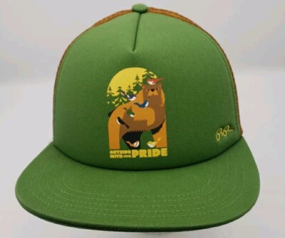 REI Outside With Pride Trucker Snapback Cap Hat One Size birds