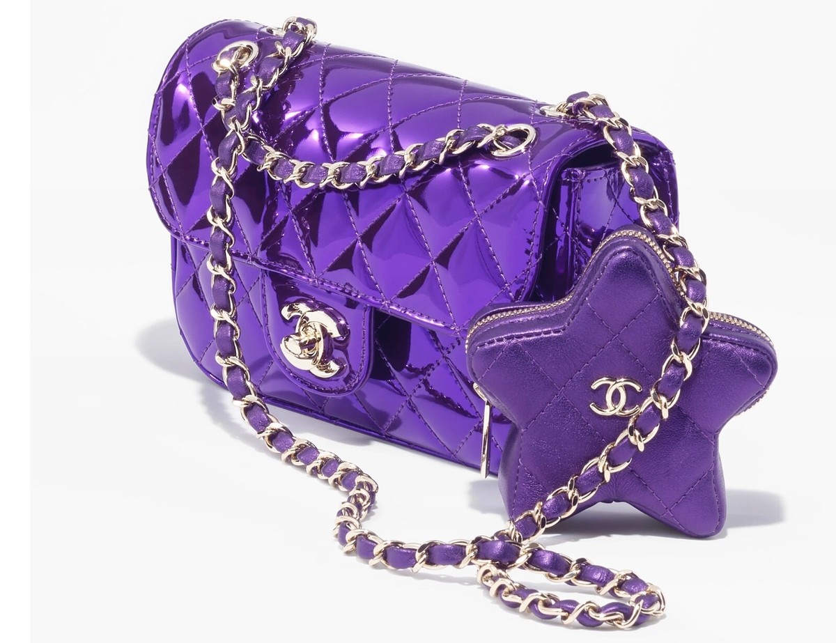 Chanel Classic Flap Bag Purple Chanel Bag 2021 New Chanel 24C