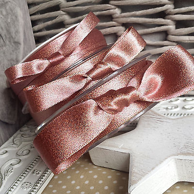 Merry Christmas Ribbon 25mm/15mm x 1m For Gift Wrapping Card Craft Rose Gold