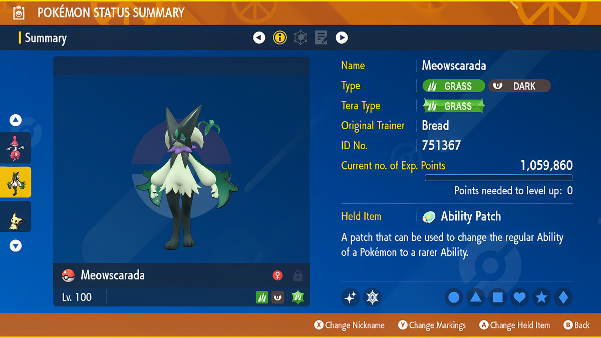 Shiny Meowscarada / Pokémon Scarlet and Violet / 6IV Pokemon