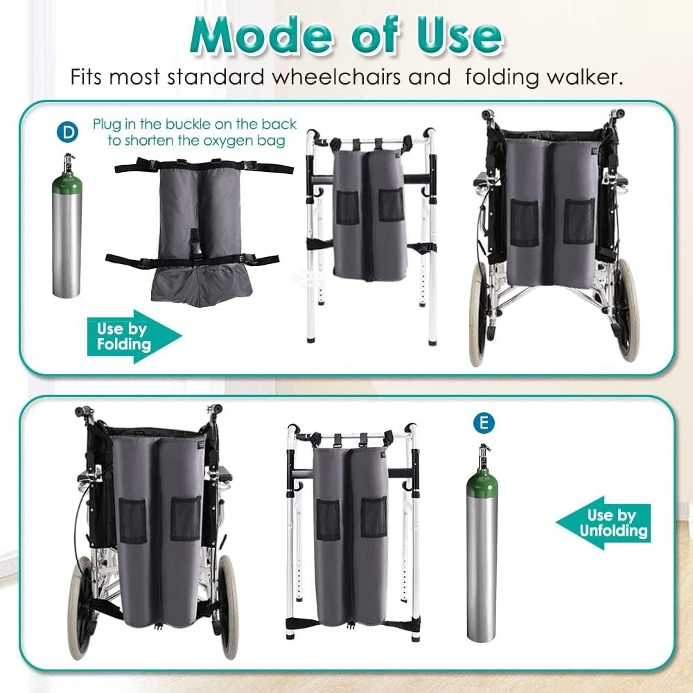 Oxygen Cylinder Holder Backpack – Portable Carry Bag for Wheelchair/Walker