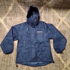 Frogg Toggs Rain Suit Womens S/M Blue All-Purpose Jacket W/ Detachable Hood