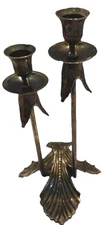 Brass Art Deco Style Candlesticks/Holders-Double Set India VTG