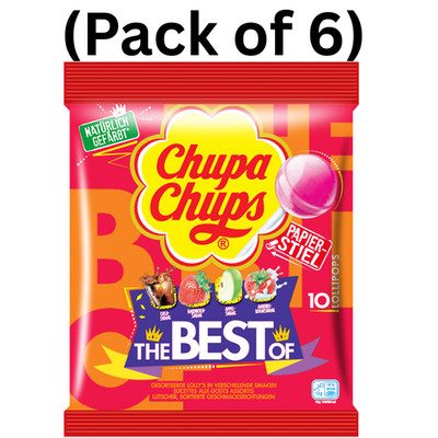 Chupa Chups Fruit Lollipops 120g Assorted Fruity Flavoured Candy (Pack Of 6)