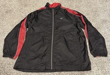 Men s Size Large L Nike Black and Red Windbreaker Zip Up Jacket