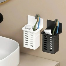 Wall-Mounted Toothbrush Toothpaste Holder with Razor Comb Hooks for Bathroom USA