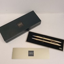 Vintage CROSS 1/20 10k Gold Filled Pen and Pencil Set Engraved Name 1995