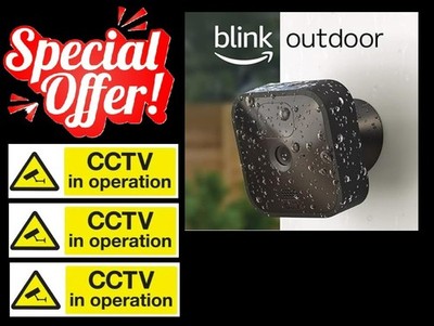 Blink Outdoor wasserdichte Zusatz-Überwachungskamera HD kabellos + 3 CCTV-Aufkleber