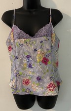 Victoria Secret Gold Label Vtg Medium Purple Floral Cami Tank Top Lace
