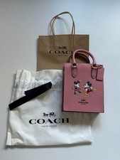 COACH Disney Mickey Minnie Pink 2WAY Shoulder Crossbody Bag New with Pouch