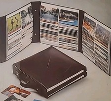 Vintage MCM 70s 80s Photo Folding Storage Case 400 Pictures Brown Leather NIB