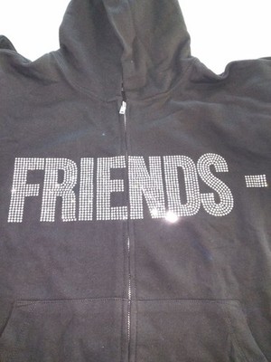 VLONE Friends Limited Edition Black Cotton Fleece Zip Hoodie Medium