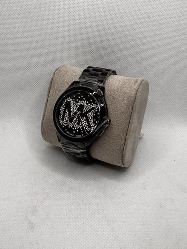 Orologio Michael Kors MK3589 Cristallo Slim Runway Acciaio Inox Nero Quarzo