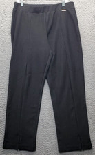 Michael Kors Trousers Pants Womens Large Black Straight-Leg Ankle Slit Pull-On