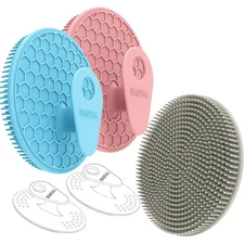 Silicone Body and Face Scrubber Set 5 Pack, Shower Bath Scrubber, Gentle Exfo...