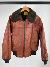 Vintage 80s Original Leather Sheepskin Aviator Jacket