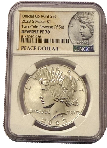 2023-S Peace Silver Dollar, Reverse Proof NGC  PF70