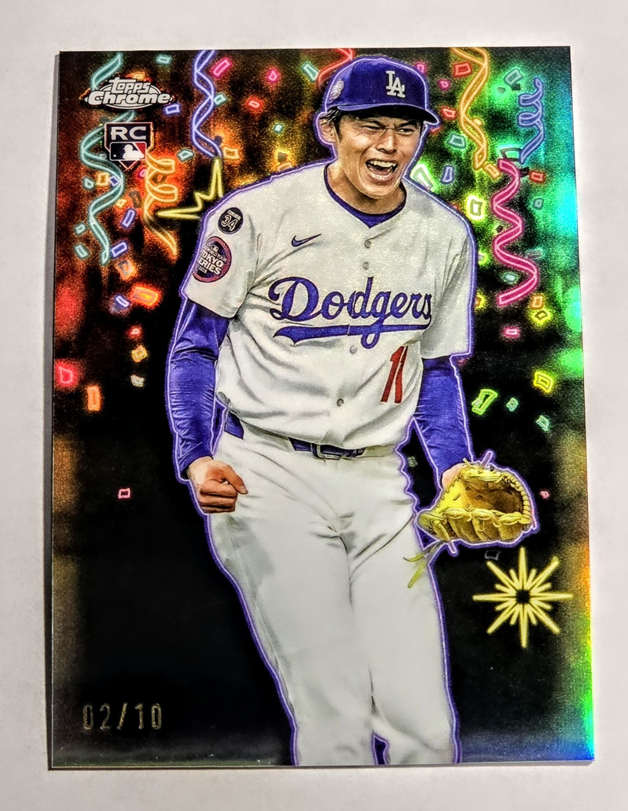2025 Topps Chrome Update Roki Sasaki RC Celebracion Black #/10 Case Hit! SSP 🔥