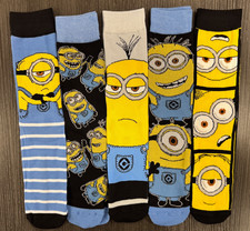 Brand New - One Size Fits Most - Minions - 5 Pair Crew Socks