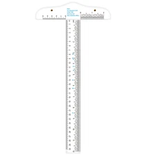 12 Inches/30cm Acrylic Clear T-Square Ruler, Inches and Metric, T Square Ruler, 