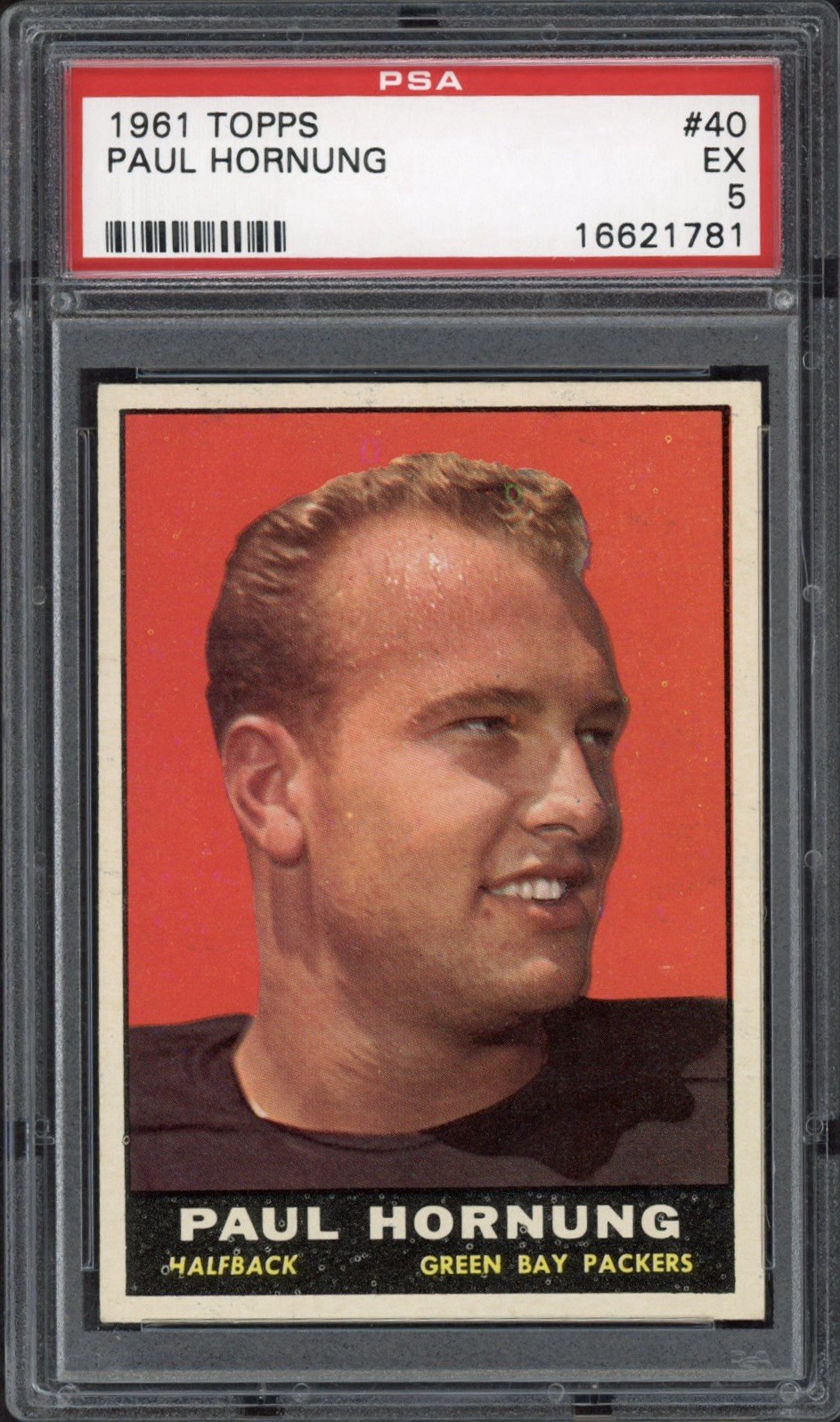 1961 Topps Paul Hornung #40 PSA 5 Excellent HOF Green Bay Packers