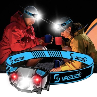 Mini Sensor Camping Light LED Headlamp Red Light USB Charging Lamp Work Light US