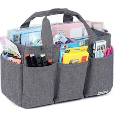 Craft Organizer Tote Bag - Multi-Pocket Storage Caddy for Scrapbooking  Crafts