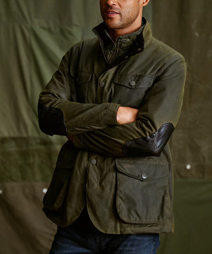 【希少】Barbour OGSTONバブアーオグストン エルボーパッチLオイルド BARBOUR Ogston Wax Jacket w/ Elbow Patches Olive MSRP$625 Sam