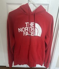 The North Face Women's Logo Pullover Hoodie Sweatshirt Red Medium