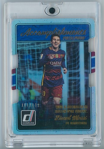 Lionel Messi [Press Proof Die Cut] #4 card from 2016 Panini Donruss Accomplishments