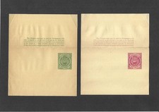 Antigua Postal Stationery KEVII 1/2d green & 1d red Newspaper Wrappers unused 