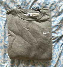 Nike Herren Sweatshirt Grau M Rundhals Crewneck Langarm Pullover mit Logo