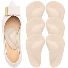 Gel Arch Support, 3 Pairs Shoe Insoles for Flat Feet, Reusable Beige