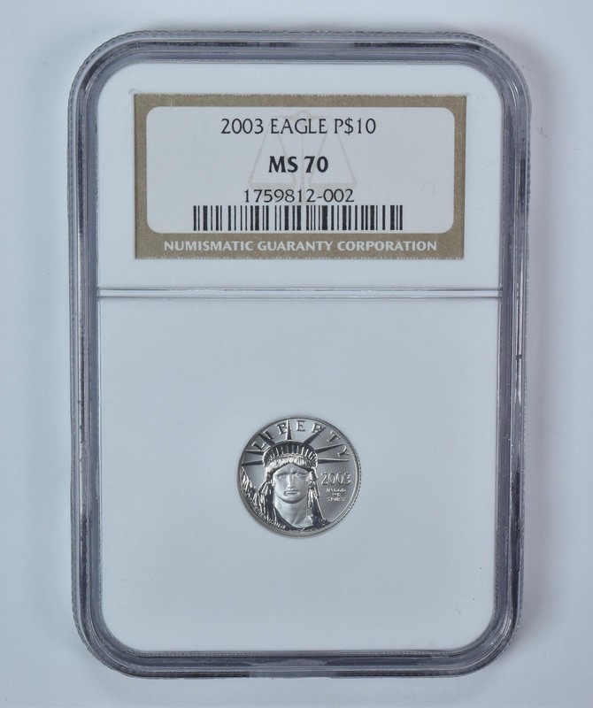 2003 $10 American Platinum Eagle 1/10 Oz Platinum MS70 NGC *1173