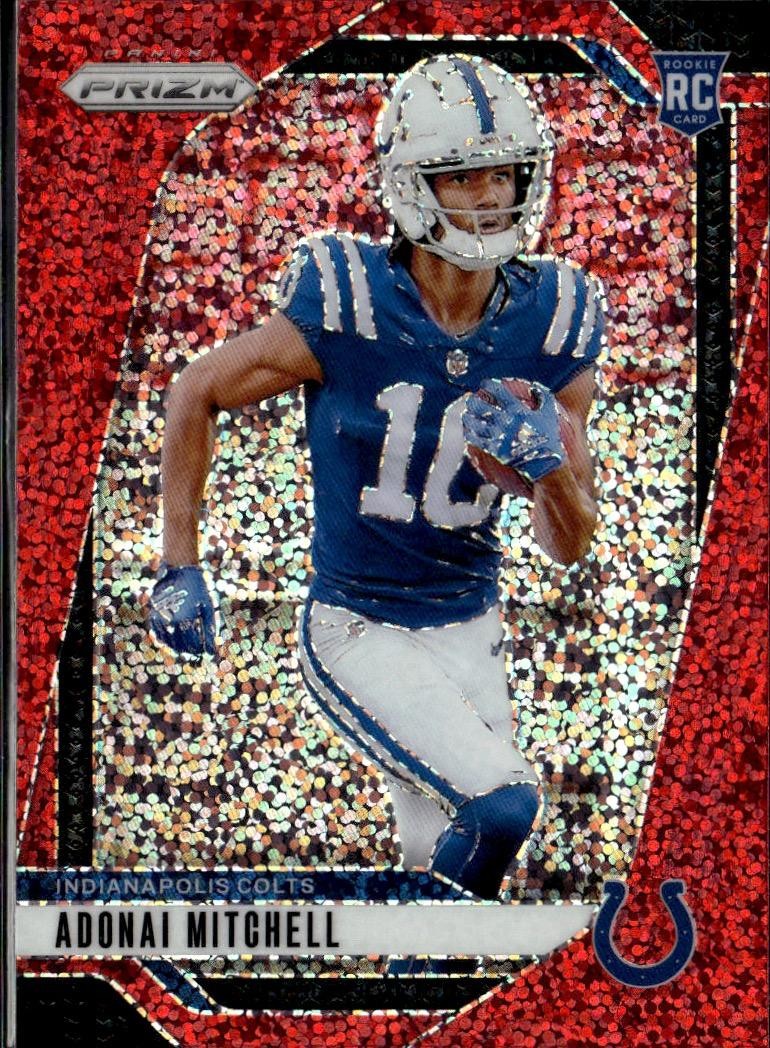2024 Panini Prizm #303 Adonai Mitchell Red Sparkle