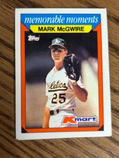 Topps 1988 Kmart Memorable Moments `#16 Mark McGwire - Oakland A's