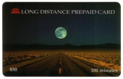$50. (100m) Moon Over The Highway Phone Card